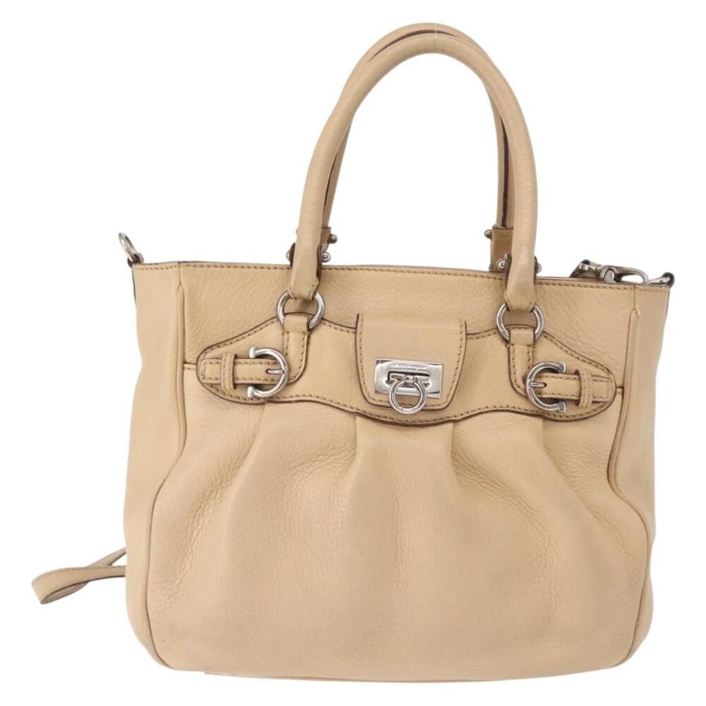 Salvatore Ferragamo Leather Handbag Beige